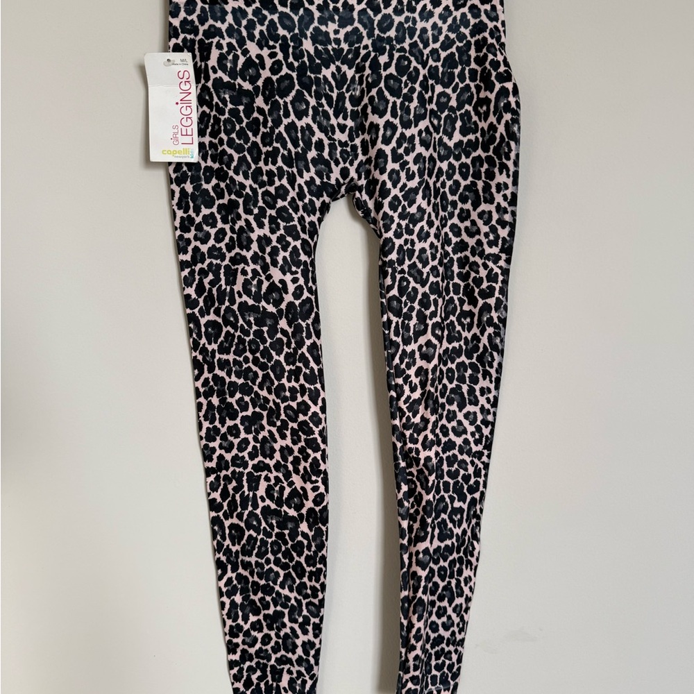 Capelli of New York Pink Leopard Leggings M/L NWT